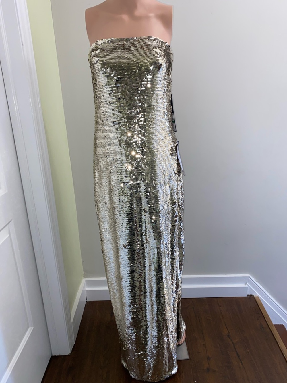 RACHEL Rachel Roy Silver Sequin Evening Dress - Picture 2 of 15